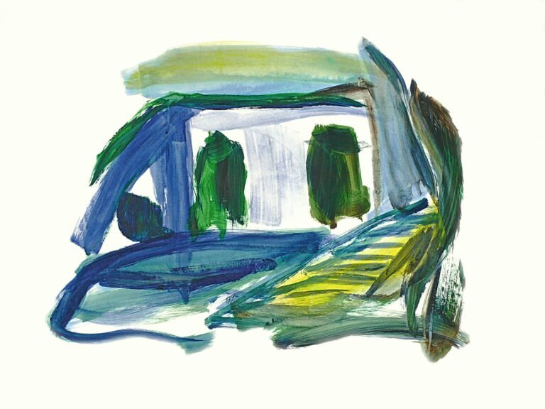 Abstract painting symbolizing the layers of life, creativity, and human experience explored in The Three-Story House blog.